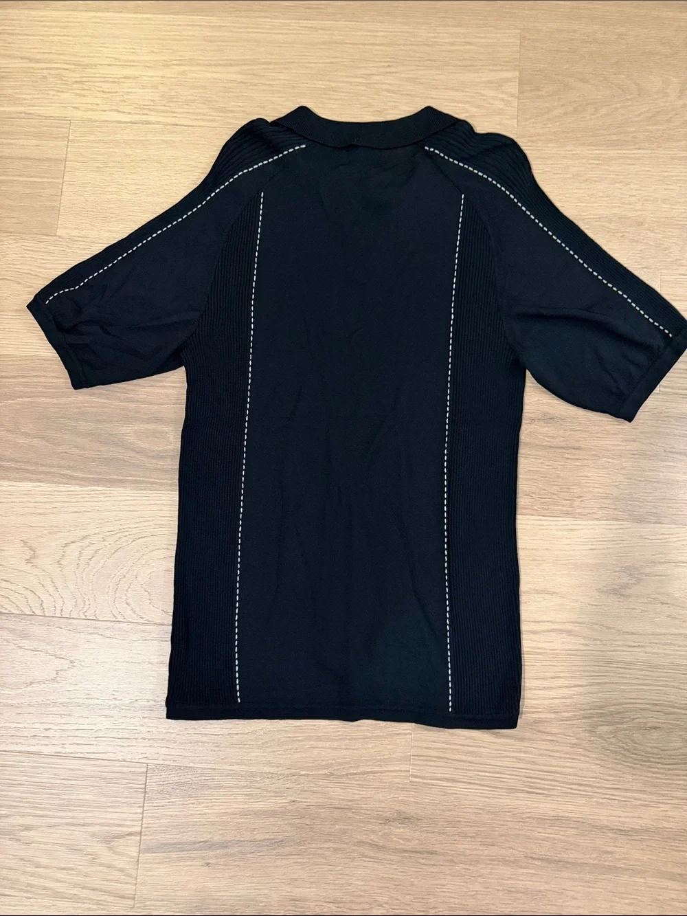 Claiborne Black Men's Polo with Contrast Stitching